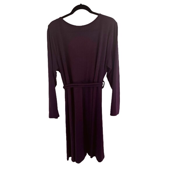 24seven Dark Purple Comfort Apparel Soft Long Sleeve Dress Size 2X 18 20 Plus Sz - Picture 5 of 8